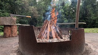 ⛺Cast Iron Camp Fire🔥Cooking, Camping in the Mountains⛰️