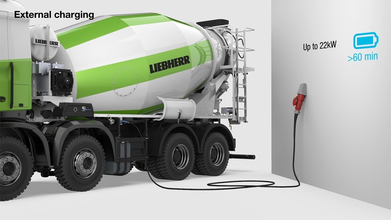 Liebherr Truck mixer with electric drum drive YouTube