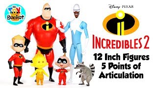Disney Pixar Incredibles 2 Dash & Jack-Jack Frozone Mr. Incredible & Raccoon 12' Figures