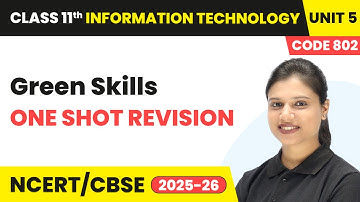 Green Skills - One Shot Revision | Class 11 IT Unit 5 | Part A - Code 802 | CBSE 2025 - 26