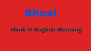 Shoal meaning in Hindi || shoal ka matlab kya hota