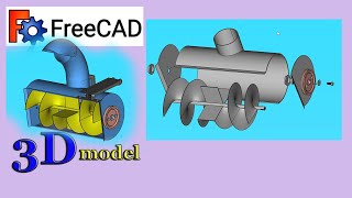 FreeCAD 3D model . Шнековий снігоприбирач .