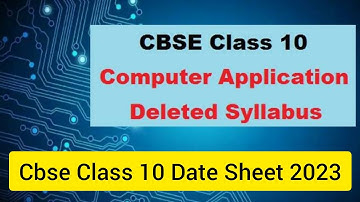 Cbse Class 10 Computer Application New Pattern Syllabus 2023 - Cbse Board New 10 Syllabus 2023
