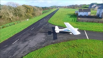 Ikarus C42 landing with Air-2-Air drone footage