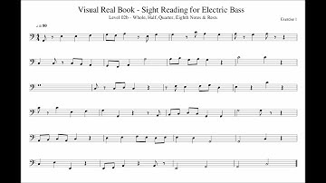 Sight Reading for Bass, Level 02b (Whole, Half, Quarter & Eighth Notes and Rests), Exercise 01