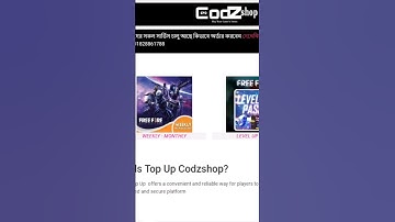 Free Fire Diamond Top Up Codzshop #freefire #bangladesh #garenafreefire #topup