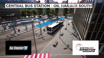 Bus Simulator 18 / Driving bus with Logitech G29 steering / Central Bus Station to Oil Harbor South