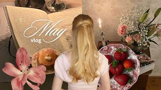 romantic spring days 💐 vintage shopping, crafts, reading, & swan pancakes