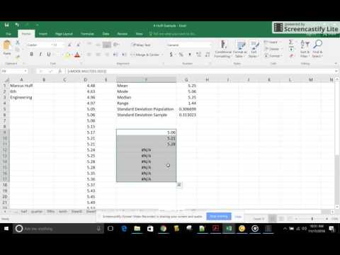 EXCEL Multi Mode & Descriptive Stats