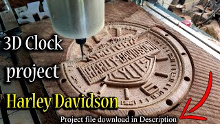 Harley Davidson Clock project CNC // Woodworking