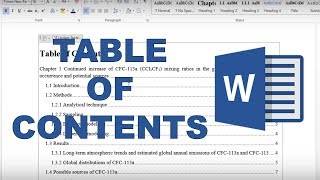 How to make a table of contents in word