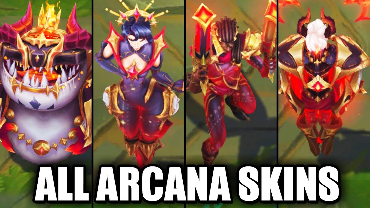 All New Arcana Skins Spotlight Lucian Camille Xerath Tahm Kench League Of Legends Youtube