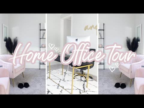 *AFFORDABLE* AESTHETIC HOME OFFICE TOUR 2022 | ALL AMAZON, TARGET, & ETSY FINDS! | Andrea Renee