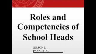 chapter 12: Roles and competencies of school heads