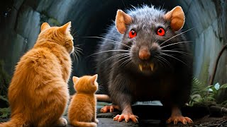 The Life-and-Death Battle Between the Mama Cat, the Kitten, and the Giant Rats | Cat Videos Cute Cat