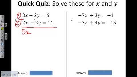 Simultaneous Equations-Elimination Part 1
