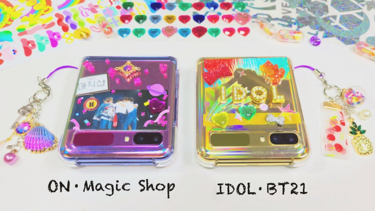 4 Diy Bts Z Flip Phone Case Key Chain On Bt21 Magic Shop Idol Youtube