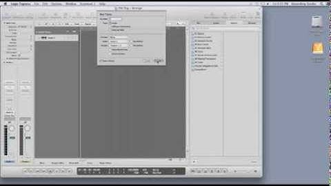 Preparing to record audio in Logic Express 9