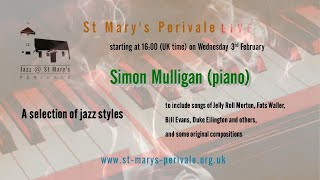 St Mary's LIVE: Simon Mulligan (jazz piano)