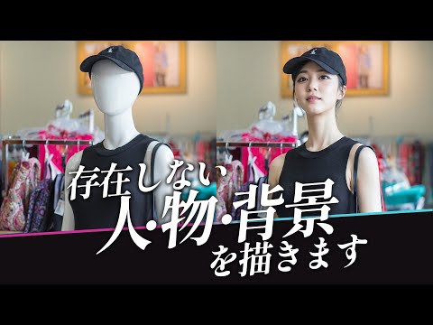 単純なレタッチではなく存在しない人や背景を描きます 最新AIを使い、体験したことのない新次元の画像加工をお届け！