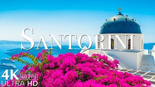 FLYING OVER SANTORINI (4K UHD)  Relaxing Music Along With Beautiful Nature Videos  4K Video HD