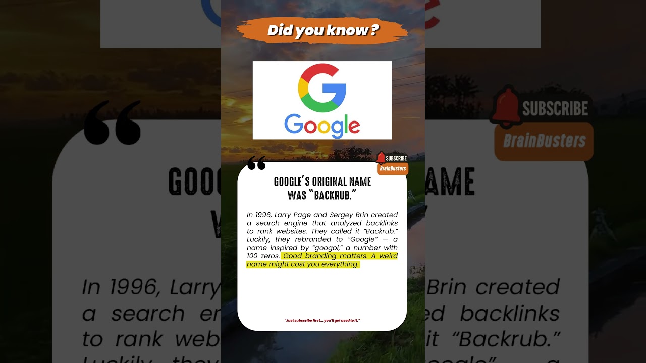 "Google’s Original Name Was ‘Backrub’! Here’s the Story"