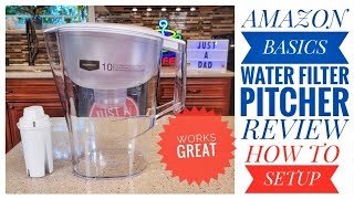 Review Amazon Basics 10 Cup Water Filter Pitcher      How To Clean & Setup