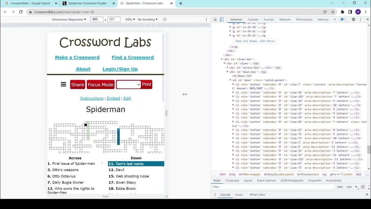 Crosswordlabs Hack Get Correct Answers By Changing The Code YouTube