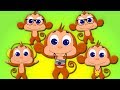 pięć małych małp | kołysanki | Five Little Monkeys | Polish Kids Songs