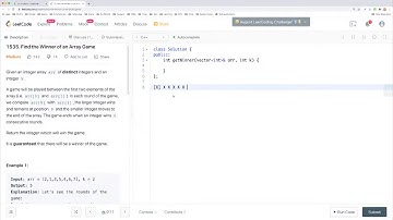 【每日一题】1535. Find the Winner of an Array Game, 8/5/2020