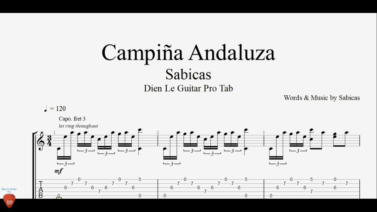 Sabicas - Campiña Andaluza - Guitar Tutorial + TAB Sabicas - Campiña Andaluza - Guitar Tutorial + TAB