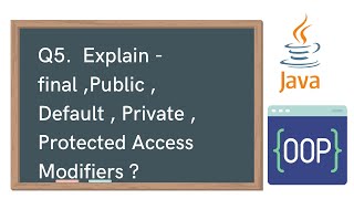Q5.Access Modifiers [ Final Keyword , Default Keyword ] | Java Interview Q | Hindi #java  #interview