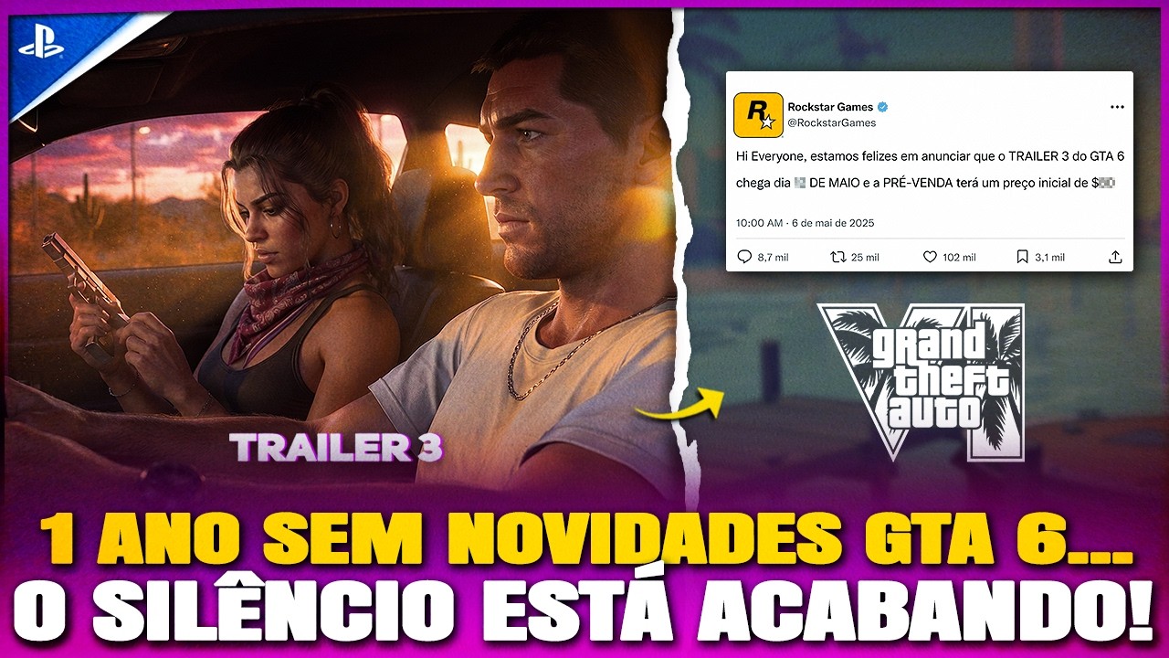 DATA TRAILER 3 dia 12 DE MAIO + PREÇO PRÉ-VENDA GTA 6 vai MUDAR o FUTURO! / DLC RE9 e Mais!