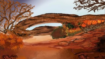 Desert landscape in procreate speed paint on the iPad Pro 12.9 inch with Apple Pencil