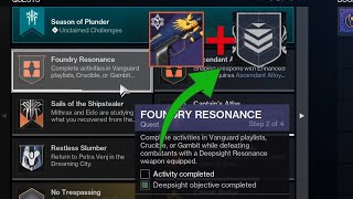 HOW TO Complete "Activity Completed" Foundry Resonance Step 2/4! | Destiny 2 Season of Plunder