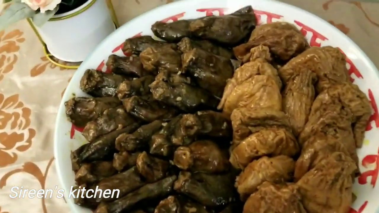 اسهل محشي بالباذنجان المجفف و القرع (أكله تركيه)