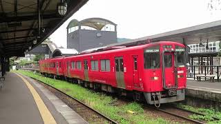 JR久大本線キハ220形・200形 由布院駅発車 JR Kyushu Kyudai Main Line KiHa220 series and KiHa200 series DMU