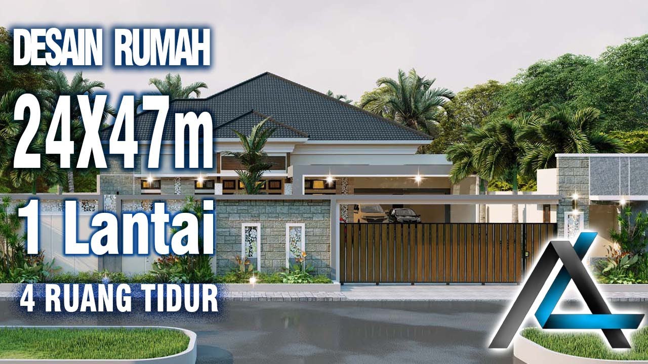 DESAIN RUMAH 24 x 47  meter I Kalimantan Tengah  – DESAIN RUMAH TROPIS MODERN