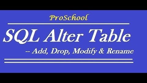 25. SQL ALTER TABLE - ADD, DROP, MODIFY and RENAME