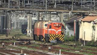 (4K) R22柴電機車在新竹車站與新竹貨運站間調度雙電頭