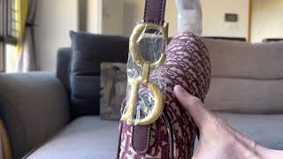 DIOR SADDLE BAG RED Dior Oblique Embroidery