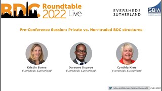 BDC Roundtable 2022: Pre-conference session - Private vs. non-traded BDC structures