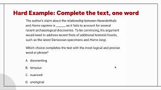 SAT PREP: Unit 1, Craft and Structure - Words in Context questions
