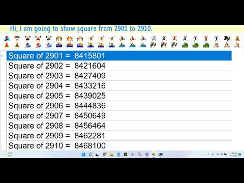 Square from 2901 to 2910