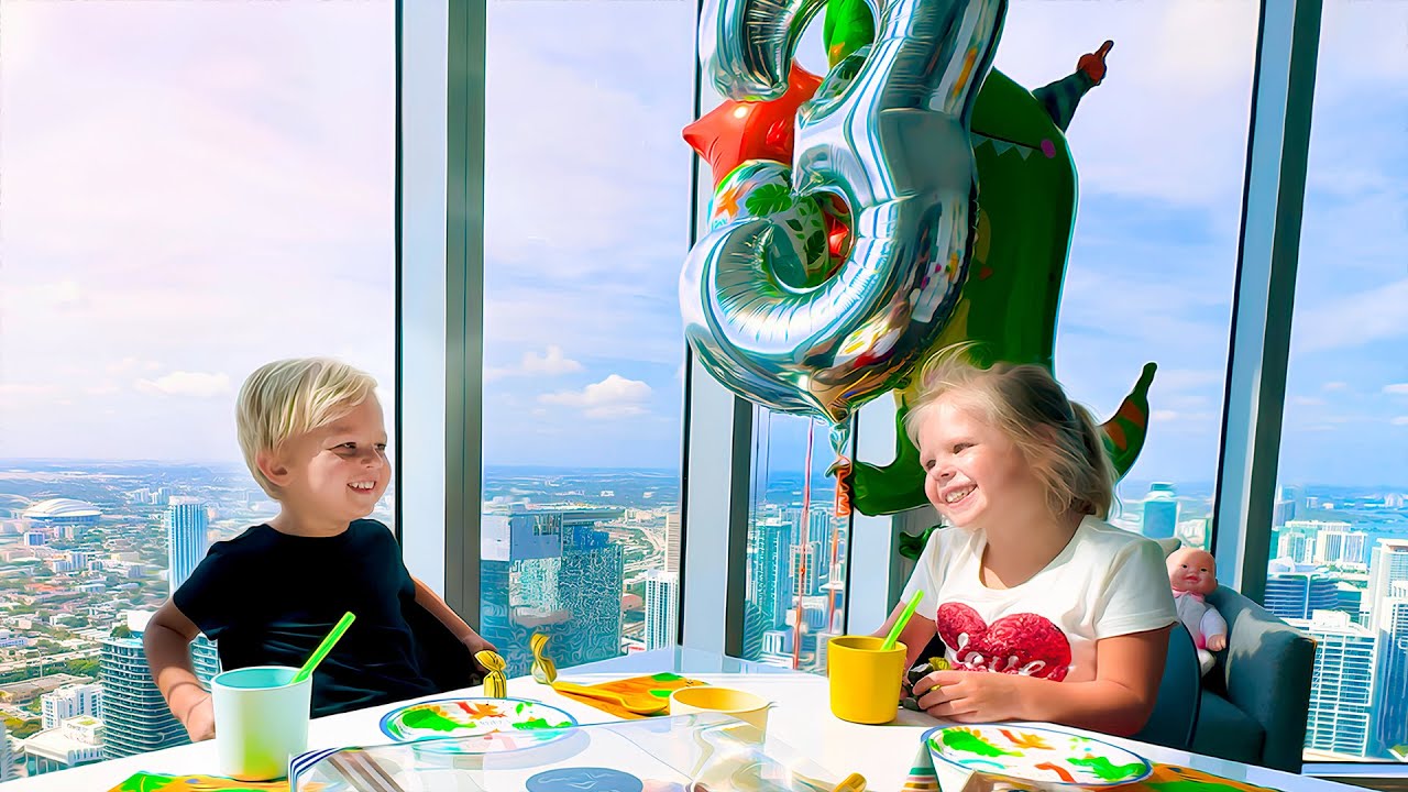 David celebrates his birthday. 3 years old