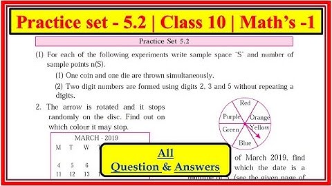 Practice Set 5.2 Class 10th | maths 1 | Chapter 5 Probability | Maharashtra state board #class10th
