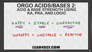 Ranking Acid Base Strength Using Ka Pka Values Leah4Sci
