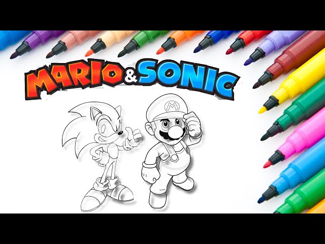 Super Mario vs. Sonic, how to color, how to draw, color