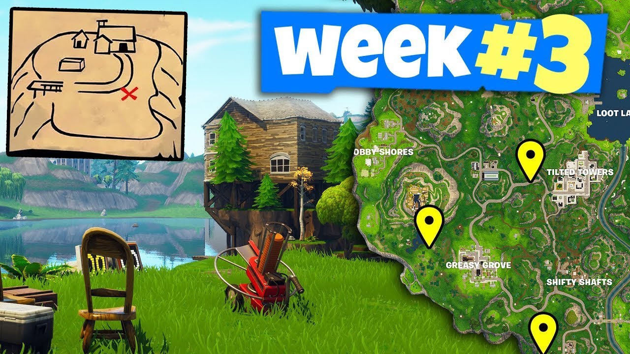 Follow The Treasure Map Found in Flush Factory. Fortnite Season 5 Week