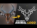 Illustrator tutorial  animal logo design   deer 